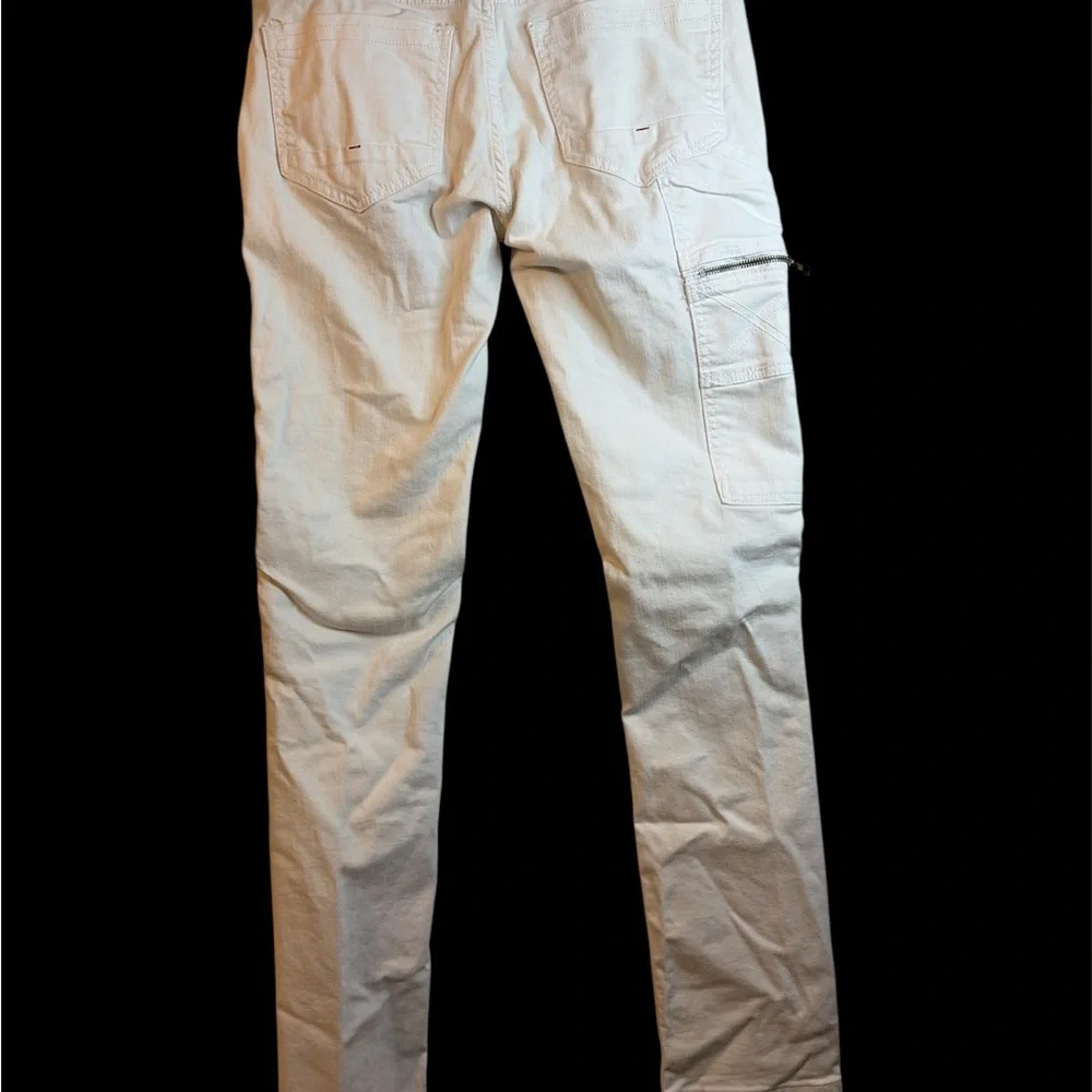 Black Premium Men's White Skinny Flex Jeans Size 32 / 34 #115 🏷️ - Picture 10 of 16